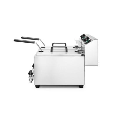 Ruční fritéza s vypouštěcím kohoutem, 2 × 8 l, HENDI, Profi Line, 16L, 230V/7000W, 610x515x(H)369mm | 209301